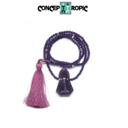 Colier Aromoterapie si Cristaloterapie din Ametist Rotund Fatetat - Accesorii Argint 925 - 1 Buc