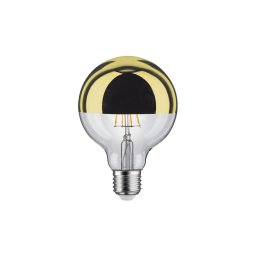 Bec LED dimabil cu cap sferic oglindit E27/6,5W/230V 2700K auriu Paulmann 28675