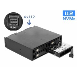 Rack mobil 5.25" pentru 4 x 2.5" U.2 NVMe SSD, Delock 47235