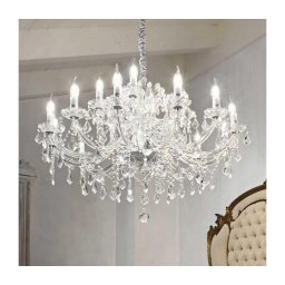 Lustră de cristal pe cablu Ideal Lux NAPOLEON 18×E14/40W/230V