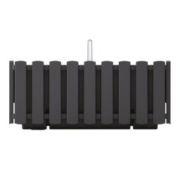 Jardiniera decorativa, suport metalic, sistem irigare,​​​​​​​ antracit, 38x18x16.2 cm, Boardee Fencycase W Old