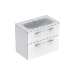 Set mobilier cu 2 sertare Geberit Selnova Square 80cm,alb lucios
