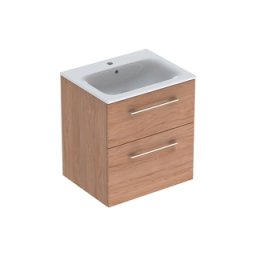 Set mobilier cu 2 sertare Geberit Selnova Square 60cm,nuc american deschis