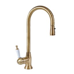 Baterie bucatarie cu dus extractibil Bugnatese Oxford, bronz antichizat