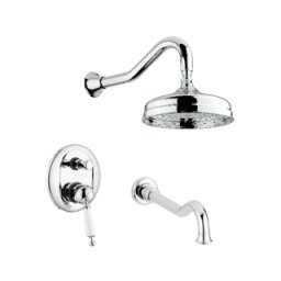 Set dus incastrat cu pipa cada Bugnatese Oxford, crom lucios