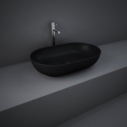 Lavoar oval Rak Feeling 55x35cm negru mat