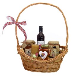 Cos cadou traditional Romanesc, Vinerea Mare, 6 piese, produse naturale - ALIF144