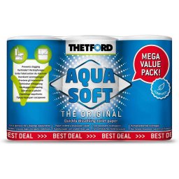 Hartie igienica solubila 6 role, AQUA SOFT pentru toalete portabile si simple