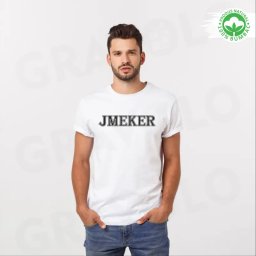 Tricou alb personalizat: JMEKER (barbat)