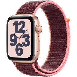 Ceas Smartwatch Apple Watch SE, GPS + Cellular, 40mm Gold Aluminium Case, Plum Sport Loop