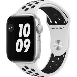 Ceas Smartwatch Apple Watch SE Nike, GPS, 40mm Silver Aluminium Case, Pure Platinum/ Black Nike Sport Band