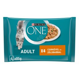 Purina One Hrană umedă pisici cu pui și fasole verde 4 x 85 g