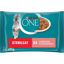 Purina One Sterilcat Hrană umedă pisici cu somon și morcov 4 x 85 g