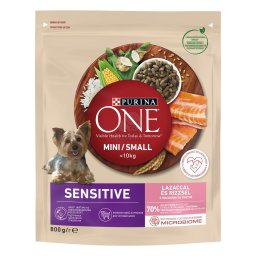 Purina One Mini Sensitive, cu Somon și Orez, hrană uscată pentru câini 800 g