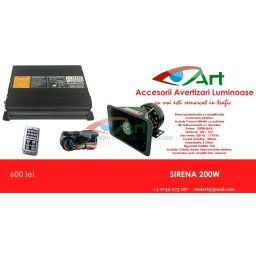 Sirena profesionala cu amplificator si microfon wireless 200W