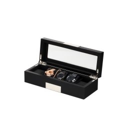 Ceas Lemn Negru Rothenschild Uhrenbox RS-2350-5BL Pentru 5 Ceasuri
