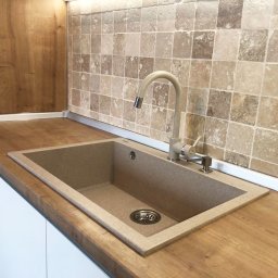 Chiuveta bucatarie granit CookingAid Cube ON7610 Bej Pigmentat Avena + accesorii montaj