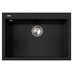 Chiuveta bucatarie granit CookingAid Cube ON7610 Neagra Black Metal quartz + accesorii montaj