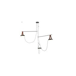 Suspensie scandinava Spectrum 3, H:100 cm L:140 cm, 69 W, 4320 lumeni, negru maro