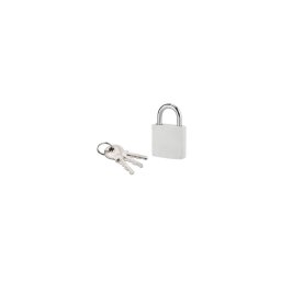 Lacat cu cheie, FASHION LEATHER, 30 mm (alb), THIRARD
