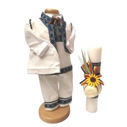 Set Botez Traditional Adi lumanare si costumas traditional