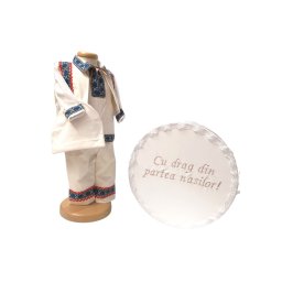 Set Botez Traditional Adi 4 , 2 piese costumas traditional si cufar brodat botez