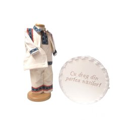 Set Botez Traditional Adi 4 , 2 piese costumas traditional si cufar brodat botez