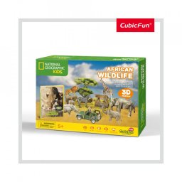 Cubic Fun - Puzzle 3D si Brosura-Animale Salbatice 69 Piese