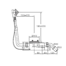 Sifon cu coloana automata Viega pentru cazi cu scurgere de 90 mm