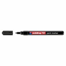 Marker permanent Edding 791 cu vopsea, varf 1-2 mm, negru
