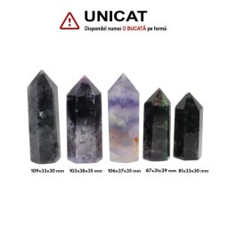 Obelisc Fluorit Violet Inchis 1 Varf - 81-109 x 31-38 x 29-35 mm - ( XXL)