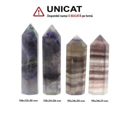Obelisc Fluorit Violet Inchis 1 Varf - 115-136 x 31-34 x 26-31 mm - ( XXL)