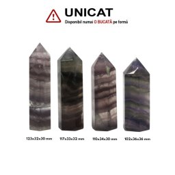 Obelisc Fluorit Violet 1 Varf - 102-123 x 32-36 x 30-36 mm - ( XXL)