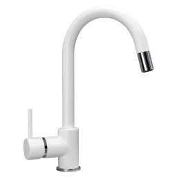Baterie CookingAid Indiana cu dus retractabil finisaj granit Alb Polar White
