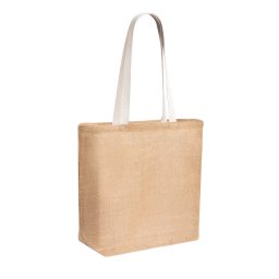 Sacosa, 21MAR2352, 480x350x150 mm, Everestus, Iuta, Bumbac, Natur, Alb