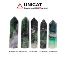 Obelisc Fluorit Curcubeu 1 Varf - 127-142 x 28-35 x 28-32 mm - ( XXL)