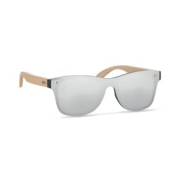 Ochelari de soare cu lentile tip oglinda, Everestus, 20IAN016, Bambus, Argintiu