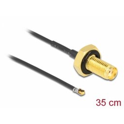 Adaptor SMA bulkhead la MHF® 4L LK 1.37 35cm rezistent la stropire, Delock 12665