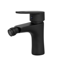 Baterie baie bideu negru mat, pipa fixa cu aerator , monocomanda