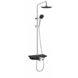 Sistem dus Sanotechnik 86-121x28x55cm crom-negru mat -AS702