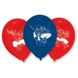 Set 6 baloane latex Spider Man 22.8 cm