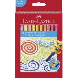 Creioane cerate 24 culori retractabile Faber-Castell