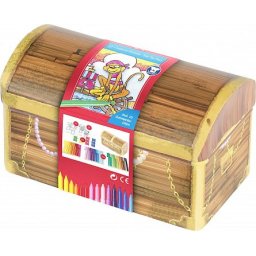Set cadou Lada de comori 33 carioci Connector Faber-Castell