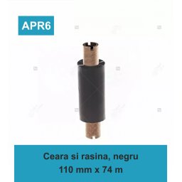 Ribon ARMOR Inkanto APR6, ceara si rasina (waxresin), negru, 110mmx74M, OUT