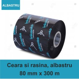 Ribon ARMOR Inkanto APR560B , ceara si rasina (waxresin), albastru, 80mmx300M, OUT