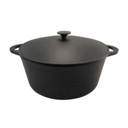 Oala de fonta cu capac, rotunda, 9 L, Perfect Home