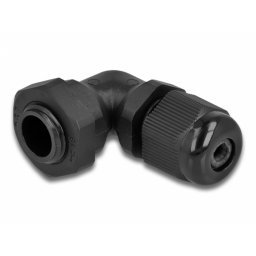 Garnitura de etansare a cablului PG7 unghi 90 grade Negru, Delock 60292