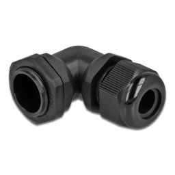 Garnitura de etansare a cablului PG16 unghi 90 grade Negru, Delock 60333