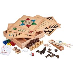 Set Premium de Sah, Table, Dame, Moara, Zaruri, Domino, Mikado, carti de joc, 35cm