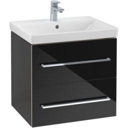 Set mobilier suspendat Villeroy & Boch Avento 58cm negru lucios